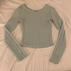 Cropped Ribbed Sweater